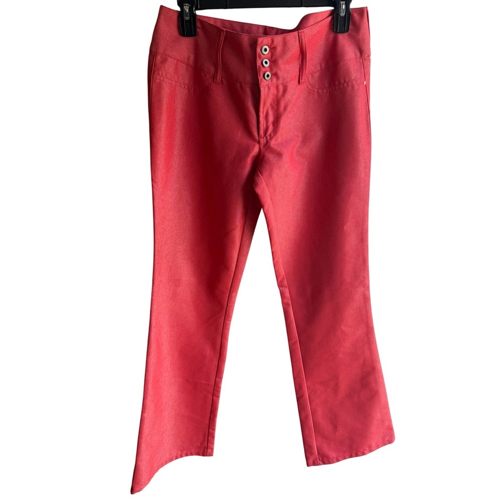 Tufi Duek NEW Women's Vintage Retro Designer Red Low Rise Bell Bottoms EU42